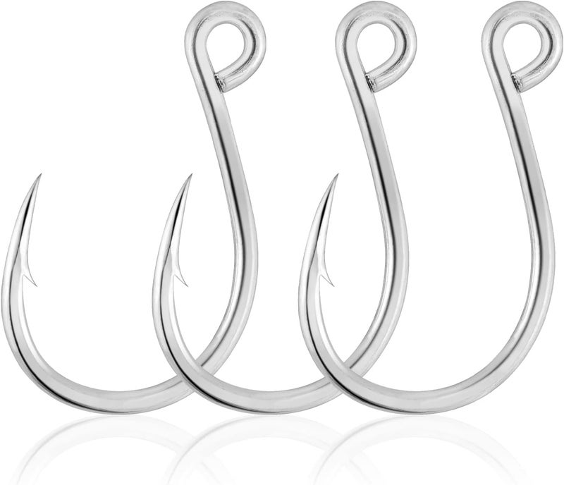 Dr.Fish 30 Pack Single Replacement Hooks for Hard Lures Inline Fishing Hooks High Carbon Steel Spinner Jerkbait Crankbait Popper Walking Bait Plugs - Image 1